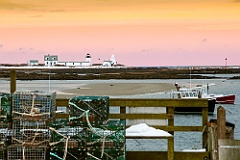 Cape Porpoise Lighthouse Near Dusk in Maine